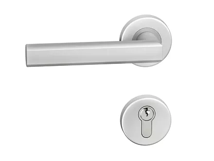 Poignée de porte ronde en inox et alu