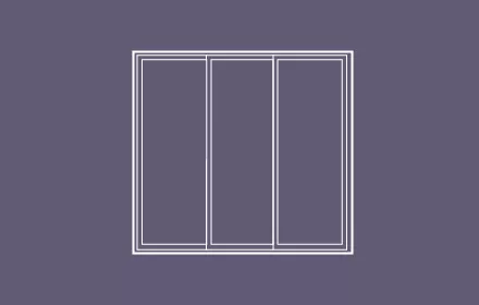 baie coulissante 3 vantaux 3 rails K-LINE