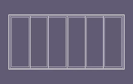 baie coulissante 6 vantaux 3 rails K-LINE
