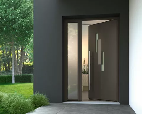 collection perspective, porte d'entrée aluminium K-LINE