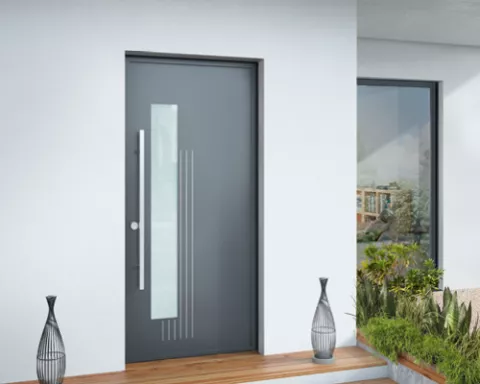 collection perspective, porte d'entrée aluminium K-LINE