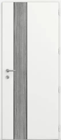 kline porte entree pleine moderne aluminium caractere decor chene gris