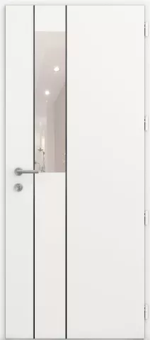 kline porte entree pleine moderne aluminium caractere miroir900 jonc noir