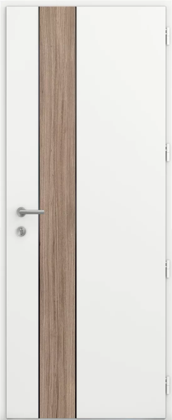 kline porte entrée pleine moderne aluminium caractère décor chêne clair jonc noir int blanc satine ral9016s
