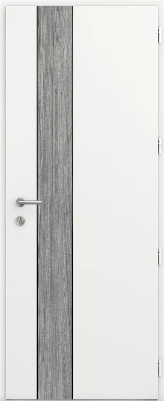 kline porte entree pleine moderne aluminium caractere decor chene gris jonc noir int blanc satine ral9016s 0