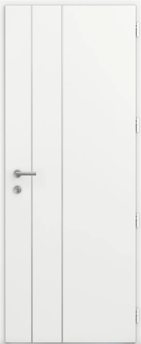 kline porte entree pleine moderne aluminium caractere jonc alu int blanc satine ral9016s
