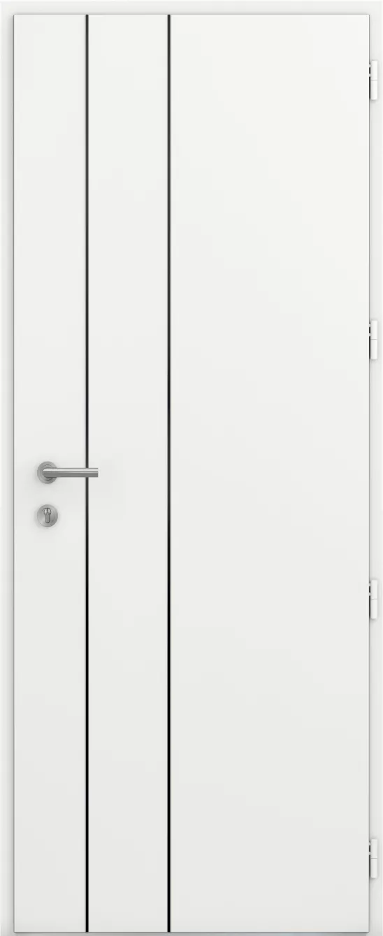 kline porte entree pleine moderne aluminium caractere jonc noir int blanc satine ral9016s