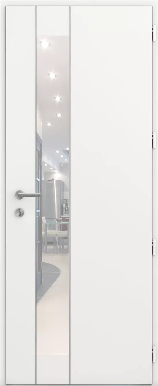 kline porte entree pleine moderne aluminium caractere miroir1900 jonc alu int blanc satine ral9016s 0