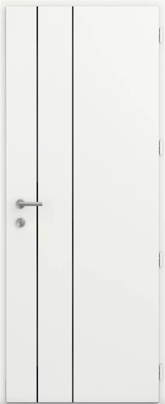 kline porte entree pleine moderne aluminium emotion jonc noir blanc satine ral9016s