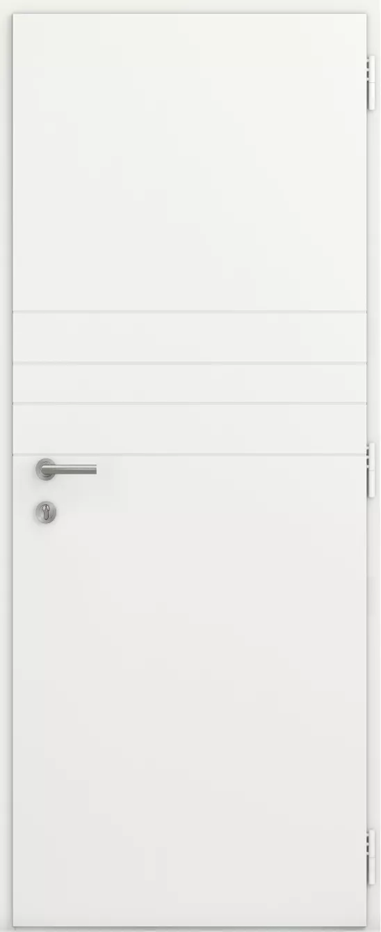 kline porte entree pleine moderne aluminium surface estacade int bs2 blanc satine ral9016s