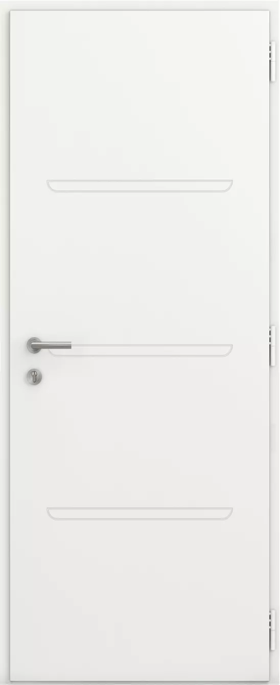 kline porte entree pleine moderne aluminium surface linari int bs2 blanc satine ral9016s