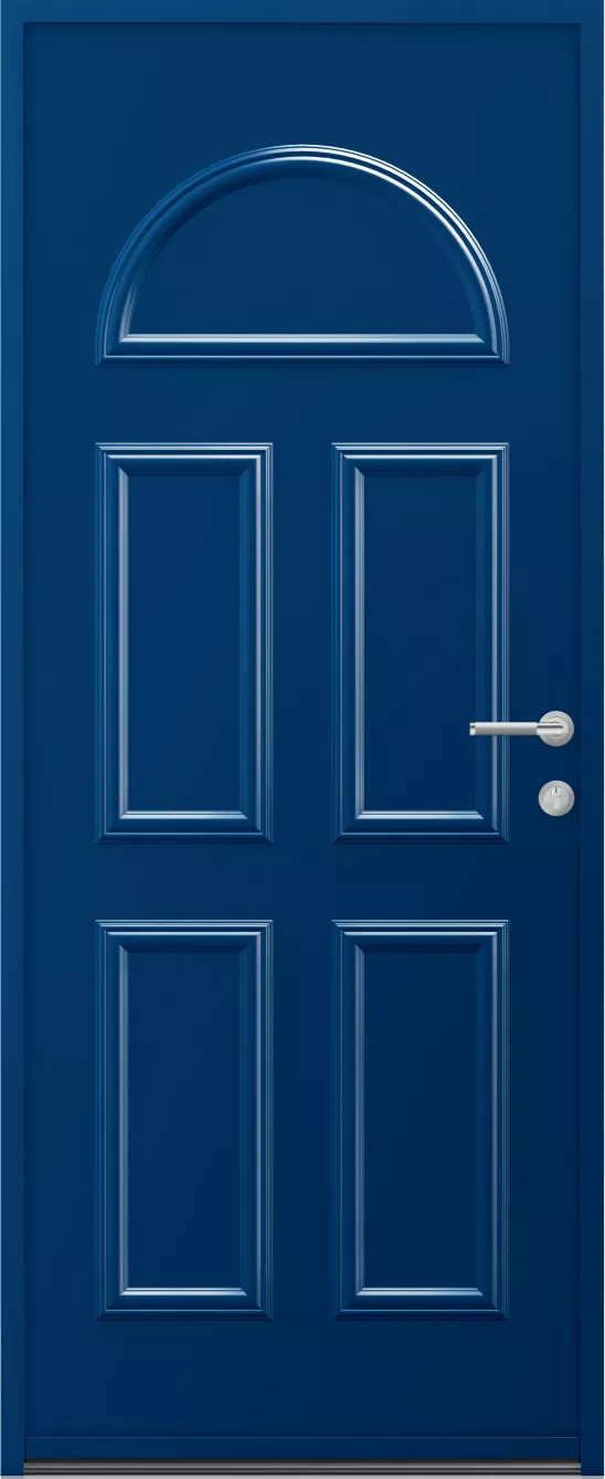 kline porte entree pleine traditionnelle aluminium emotion demi lune bleu fonce ral5003t