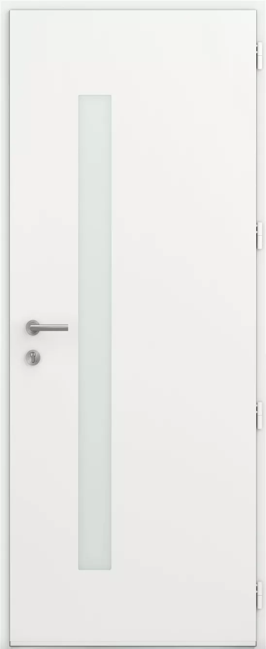 kline porte entree semi vitree moderne aluminium caractere lagone int bs2 blanc satine ral9016s