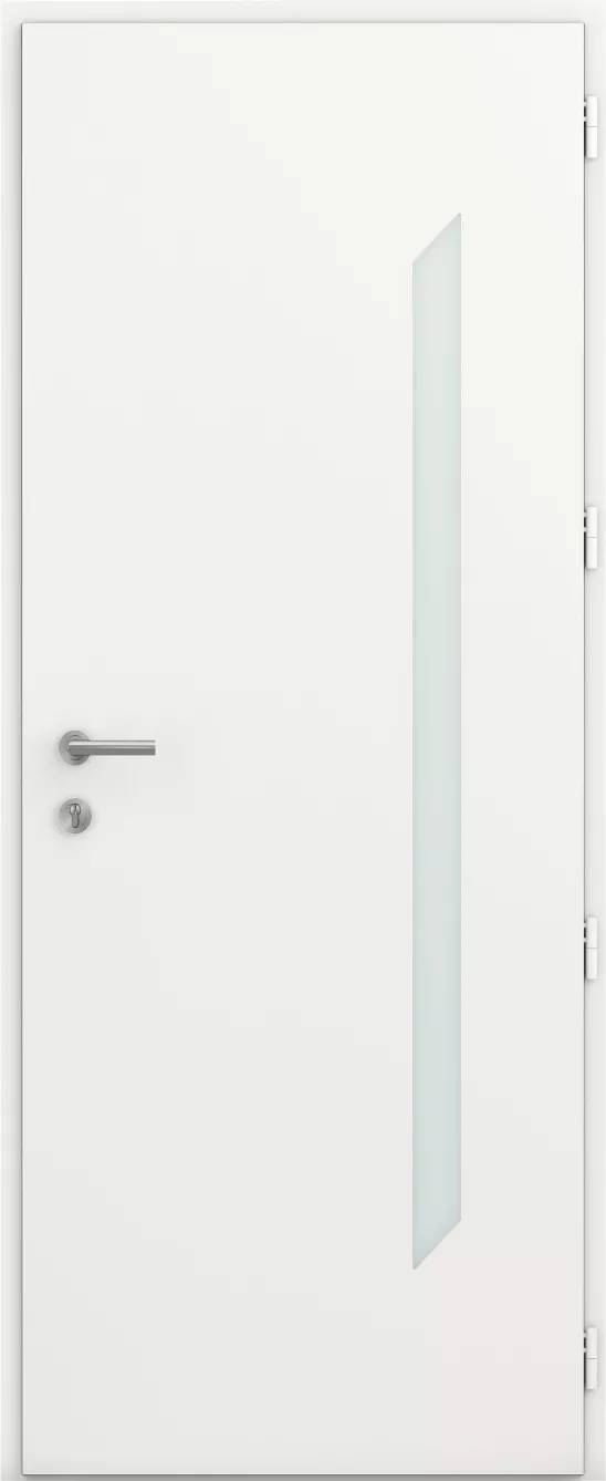 line porte entree semi vitree moderne aluminium caractere merapi int bs2 blanc satine ral9016s