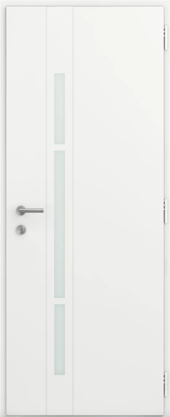 kline porte entree semi vitree moderne aluminium surface taygete int bs2 blanc satine 9016