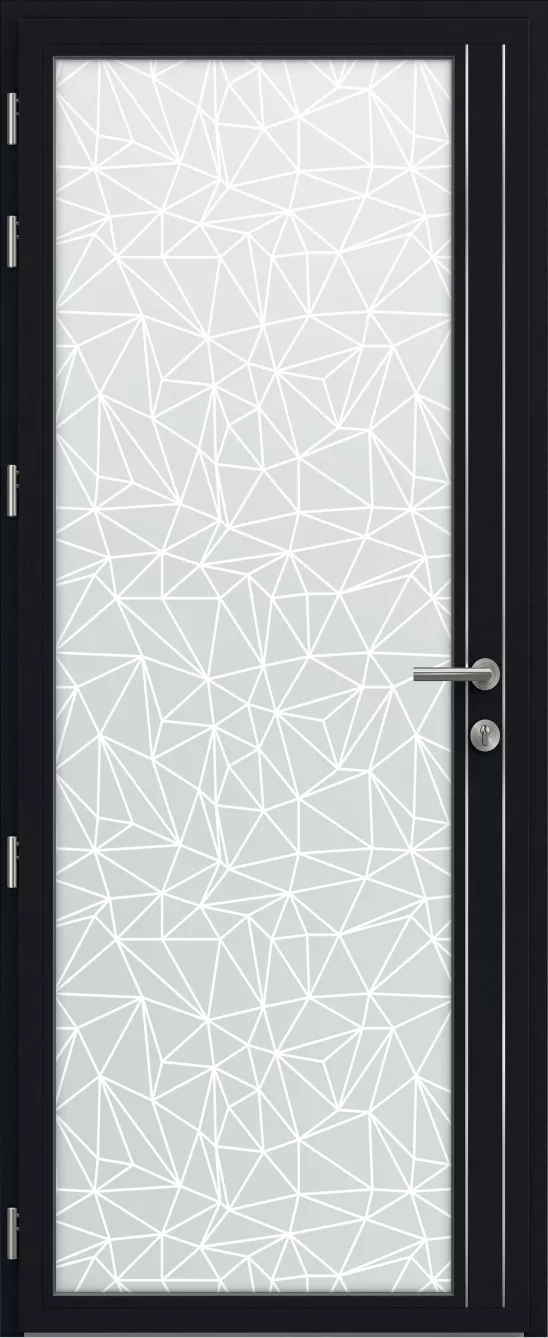 kline porte entree vitree aluminium lumiere calli motif blanc int noir texture ral9011t