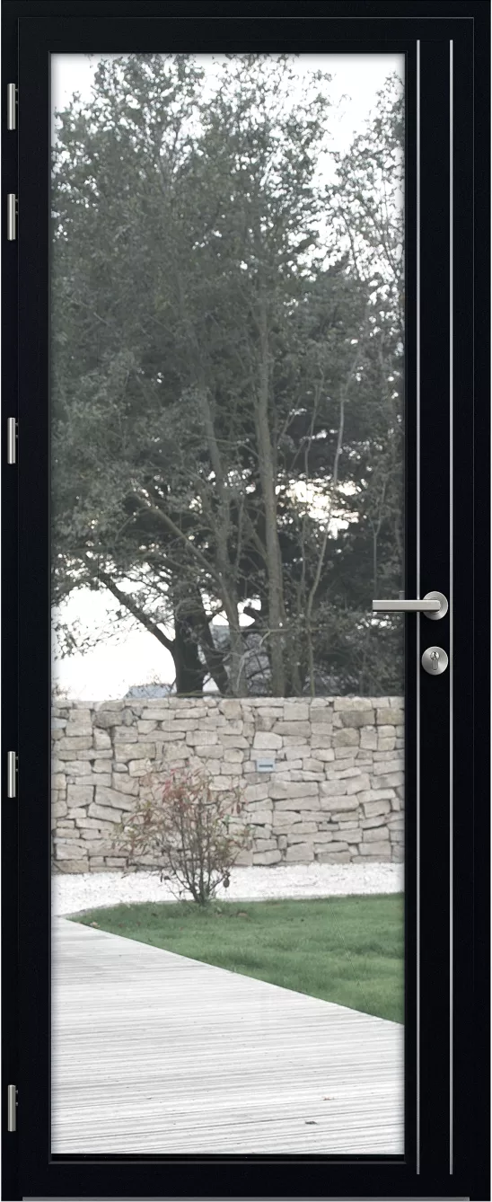 kline porte entree vitree aluminium lumiere evidence int noir texture 9011t