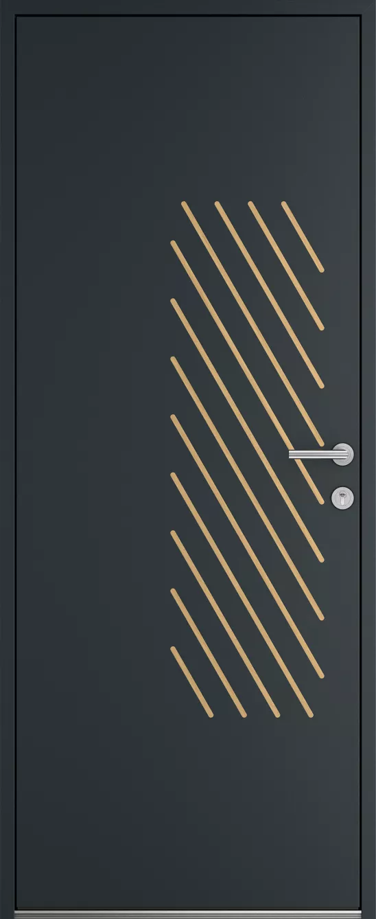 Porte d'entrée K-LINE Coutille vue extérieure, gris foncé texturé 7016T