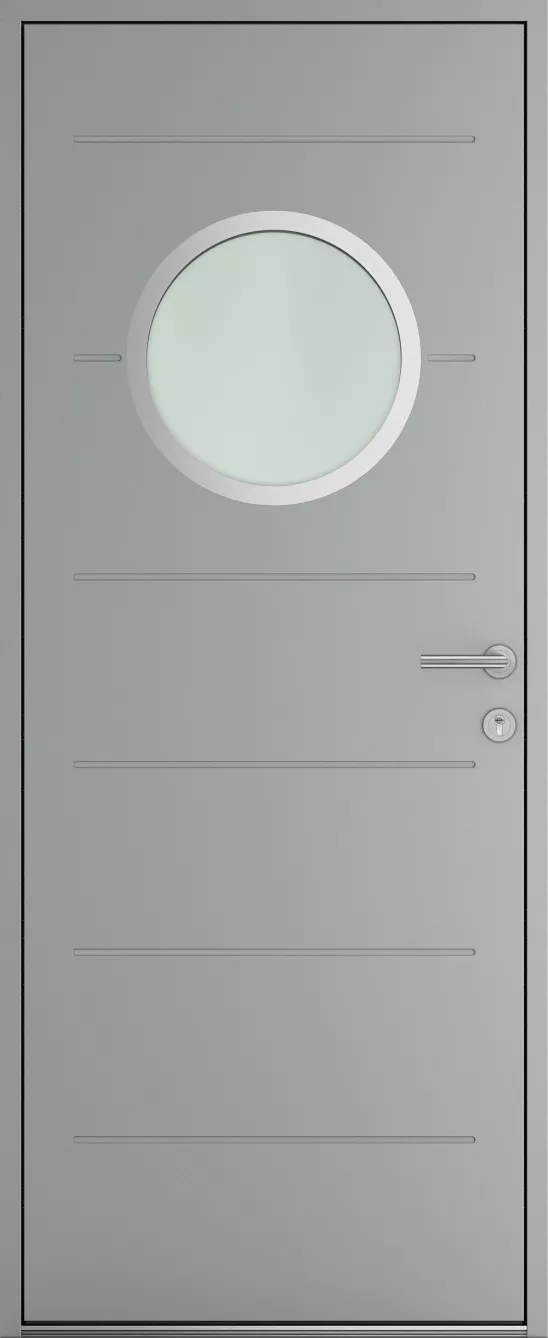 Porte d'entrée K-LINE Estrela vue extérieure, gris clair texturé 9006T