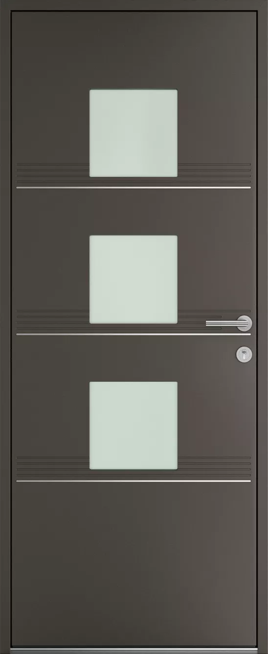 Porte d'entrée K-LINE Ourali vue extérieure, gris sablé 2900