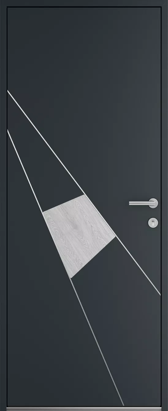 Porte d'entrée K-LINE Sépale vue extérieure, gris foncé texturé 7016T