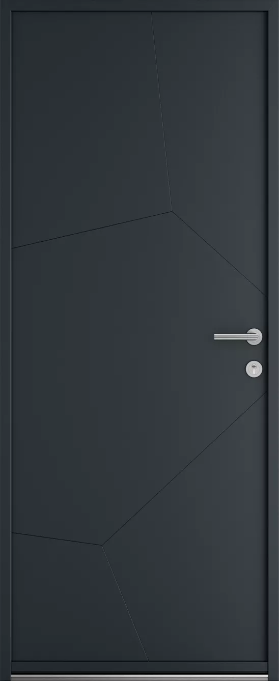 Porte d'entrée K-LINE Astragale vue extérieure, gris foncé texturé 7016T