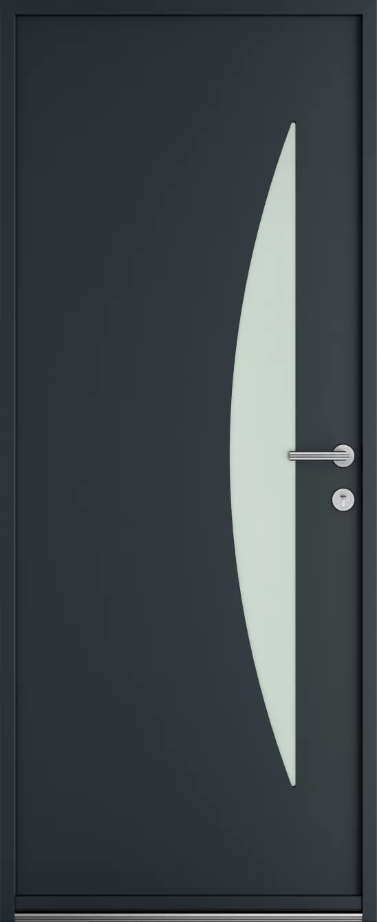 Porte d'entrée K-LINE Balancine vue extérieure, gris foncé texturé 7016T