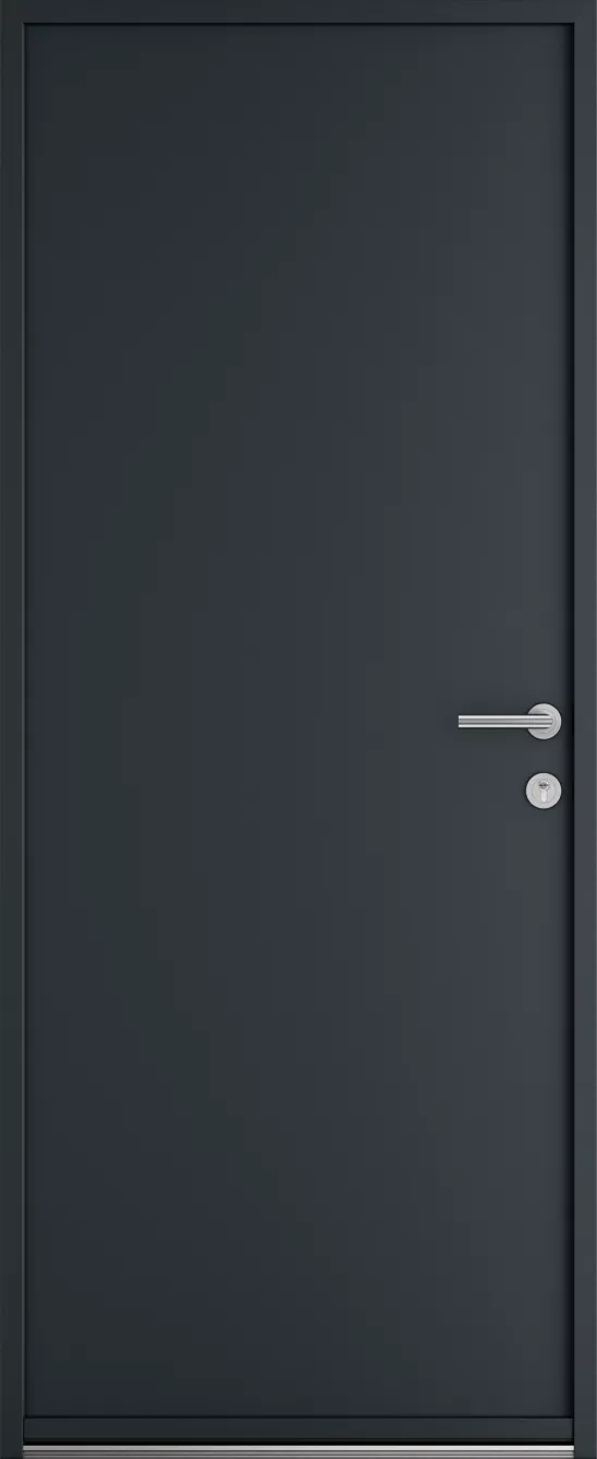 Porte d'entrée K-LINE Estampille vue extérieure, gris foncé texturé 7016T