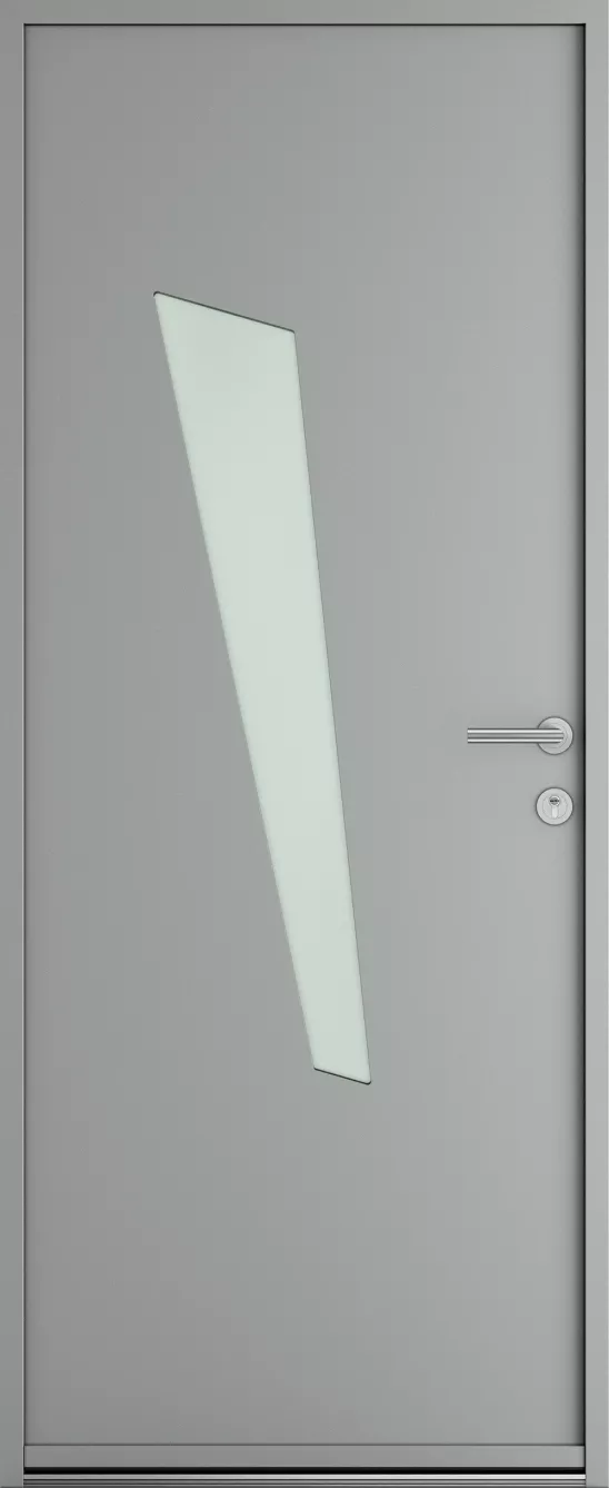 Porte d'entrée K-LINE FUSAIN vue extérieure, gris clair texturé 9006T