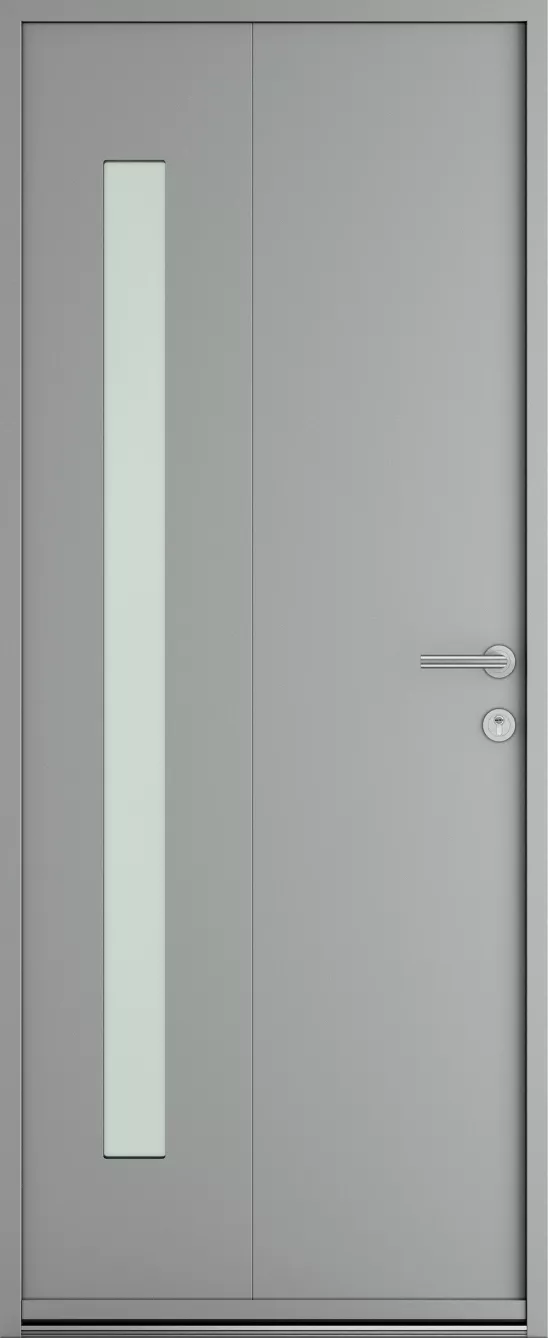 Porte d'entrée K-LINE Sémaphore vue extérieure, gris clair texturé 9006T