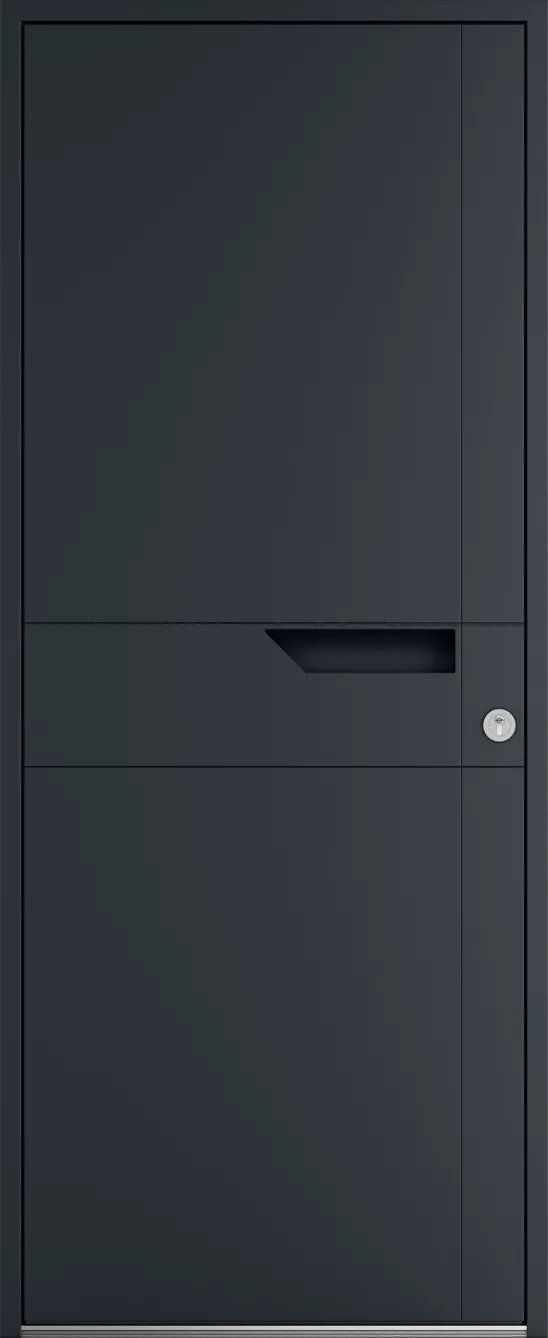 Porte d'entrée K-LINE Armille vue extérieure, gris foncé texturé 7016T