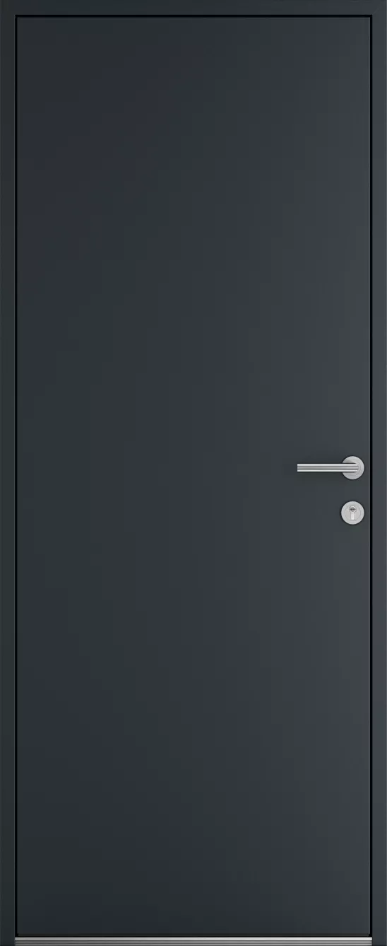 Porte d'entrée K-LINE Artem vue extérieure, gris foncé texturé 7016T