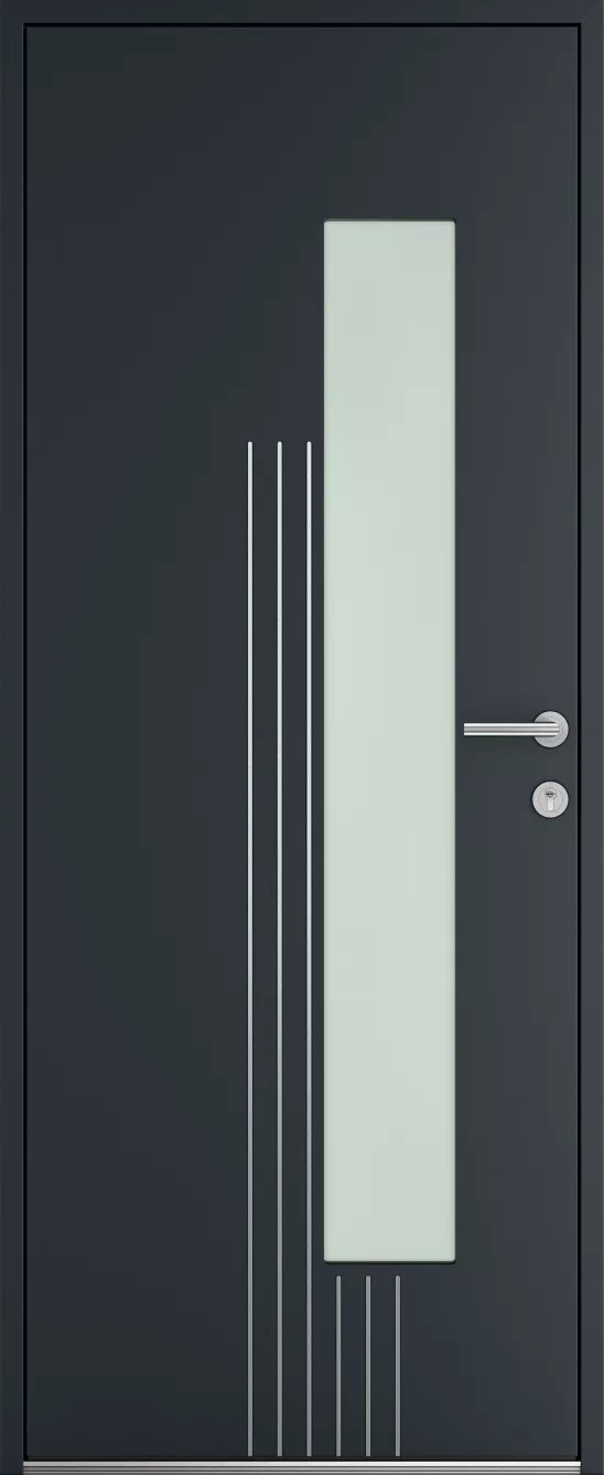 Porte d'entrée K-LINE Mérope vue extérieure, gris foncé texturé 7016T