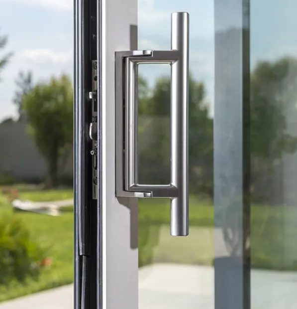 Baie à galandage avec poignée intuitive inox et alu