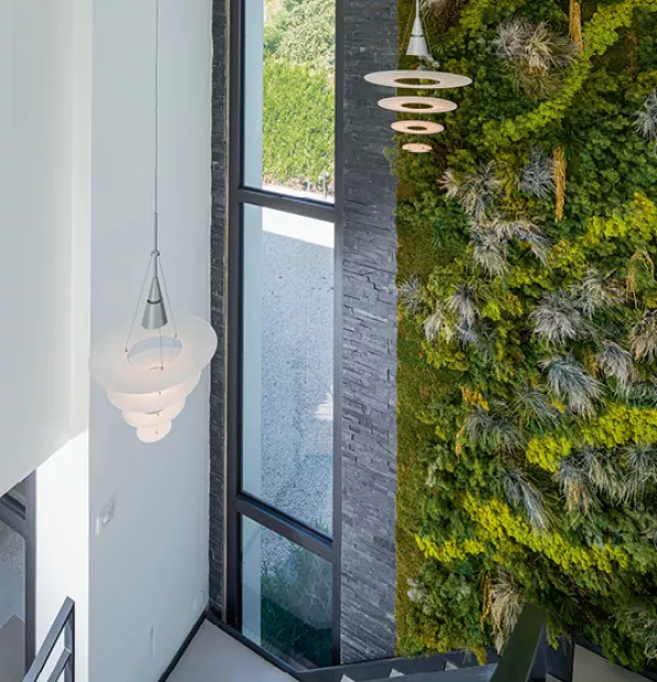 Vue intérieure d'un ensemble composé fixe en alu 